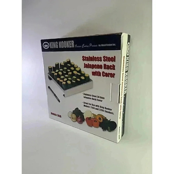 King Kooker Stainless Steel Jalapeño Rack with Corer 36 Hole Model 36JR - Picture 2 of 9